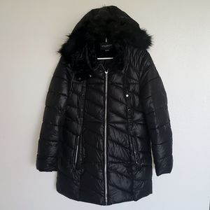 Gently Used Women's Andrew Marc Puffer Coat + Faux Fur Hood